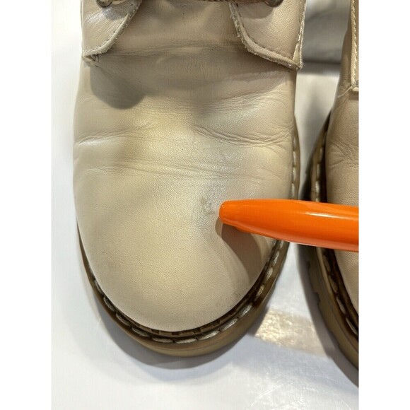 Bertuchi Combat Boots Womens Soft Leather Beige Zip Up Traction Heel Sz 9 - Picture 12 of 15